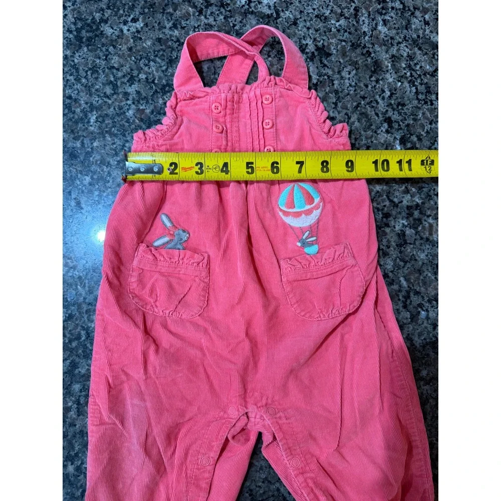 Gymboree Pink Corduroy Bunny Hot Air Balloon Overalls 6-12 Months RN70530